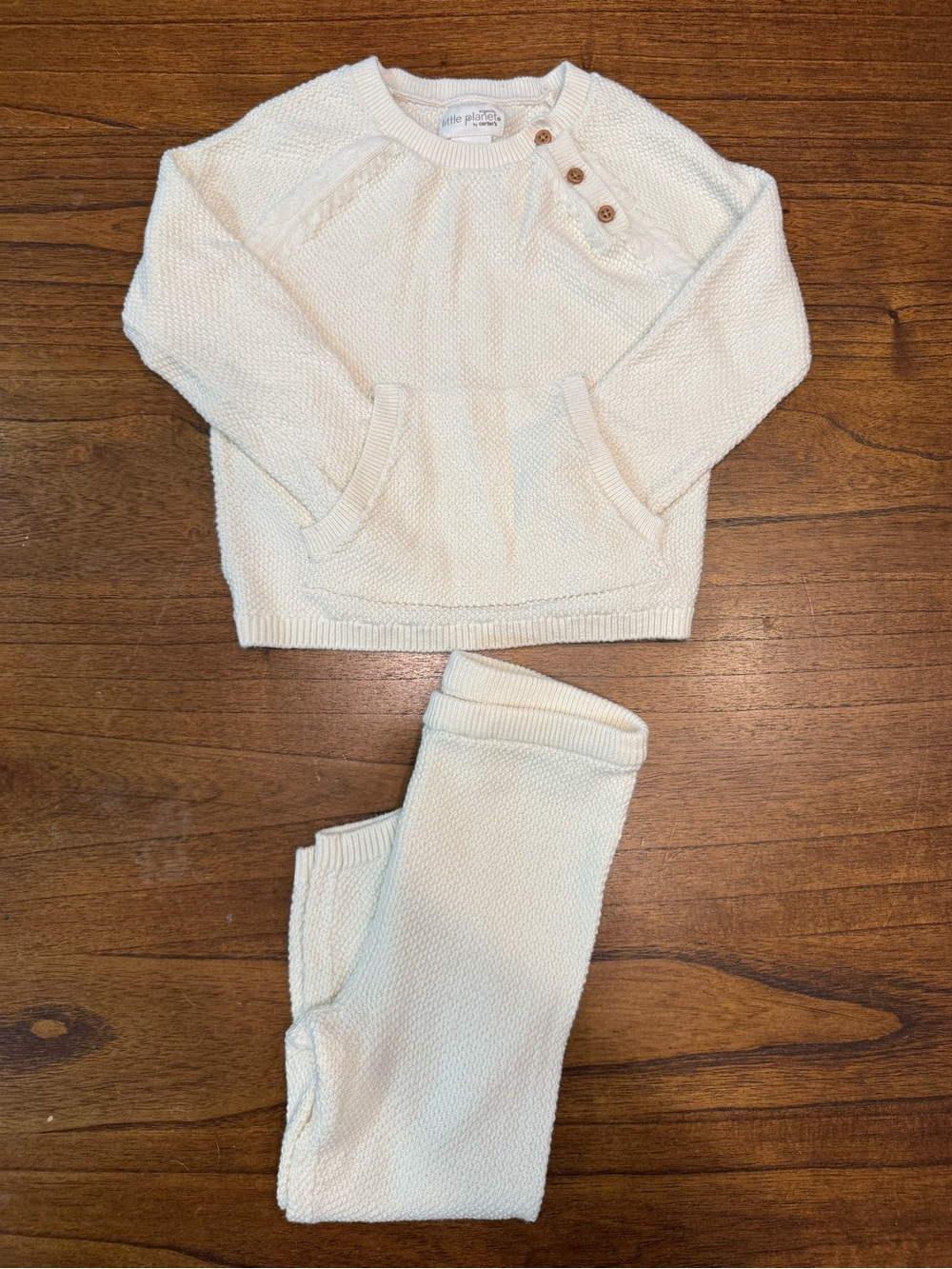Cream Knit Toddler Matching Set - Cozy Sweater & Pants